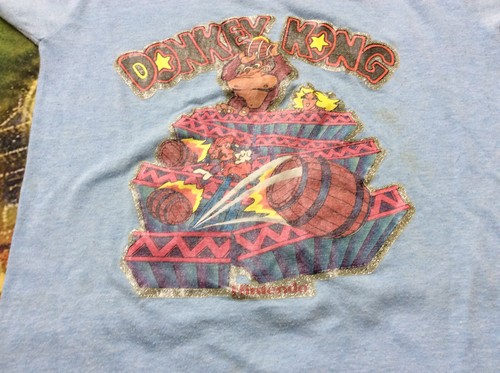 Vintage Donkey Kong nintendo blue kids t-shirt 1980's kids 10/12 - Picture 2 of 9