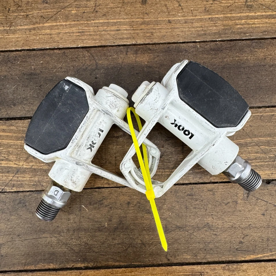 Pedales sin clip aspecto vintage aspecto blanco carretera SIN TACOS bicicleta de carretera años 80 B0 Foto 2 de 4