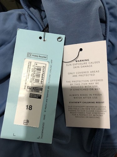 M&S Secret Slimming Sun Smart Chlorine Resistant Swimsuit UPF 50+ UK 18 £29.50 - Picture 9 of 10
