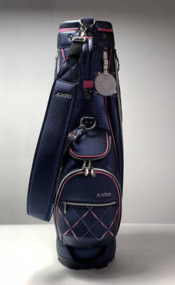 XXIO Ladies Cart Bag Blue Pink 5-Way Divide Single Strap Golf Bag