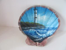 Lighthouse Shell Painting Hand Painted Souvenir Ensenada Mexico