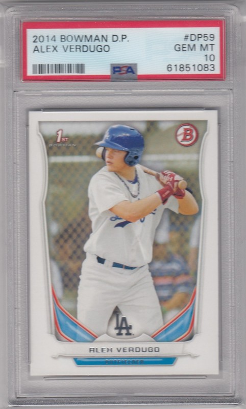 2014 Bowman Draft ALEX VERDUGO 1st Rookie Card #DP59 PSA 10 Gem Mint Red Sox