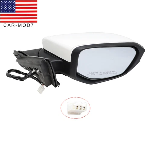 Manual Passenger Side Power Glass Mirror For 2016-2020 Honda Civic 3 Wire/Pin