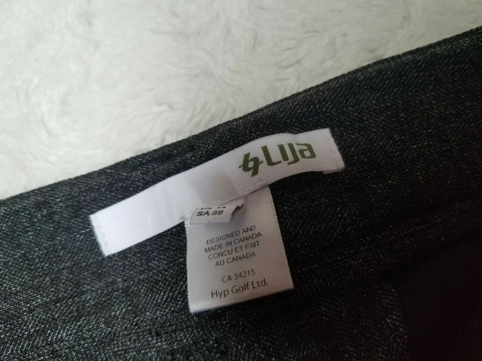 Pantalones Cortos Largos de Golf Lija para Mujer Cremallera Frontal Tiro Medio Bolsillos Traseros Texturizados Talla 10 Gris Foto 3 de 4