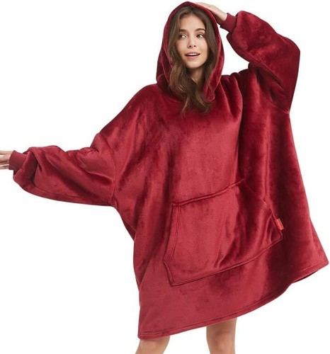 Oversized Hoodie Blanket, Sherpa & Fleece Wearable Blanket Hoodies for Women Men - Picture 37 of 43