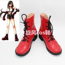 New Final Fantasy Tifa Lockhart red Cosplay Boots shoes shoe Boot 
