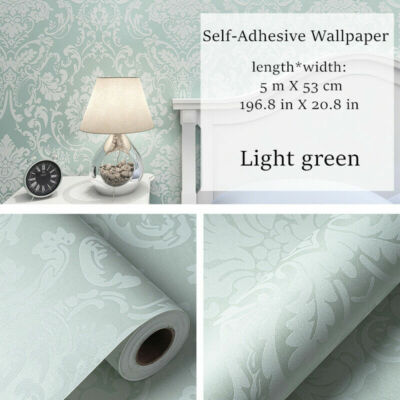 5M Floral Wallpaper Sticker Self-Adhesive Non-woven Wall Paper Home Decor Modern