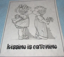 * TRI CHEM 6973 7335 KISSING IS CATCHING VALENTINES DAY LOVE Picture TRICHEM