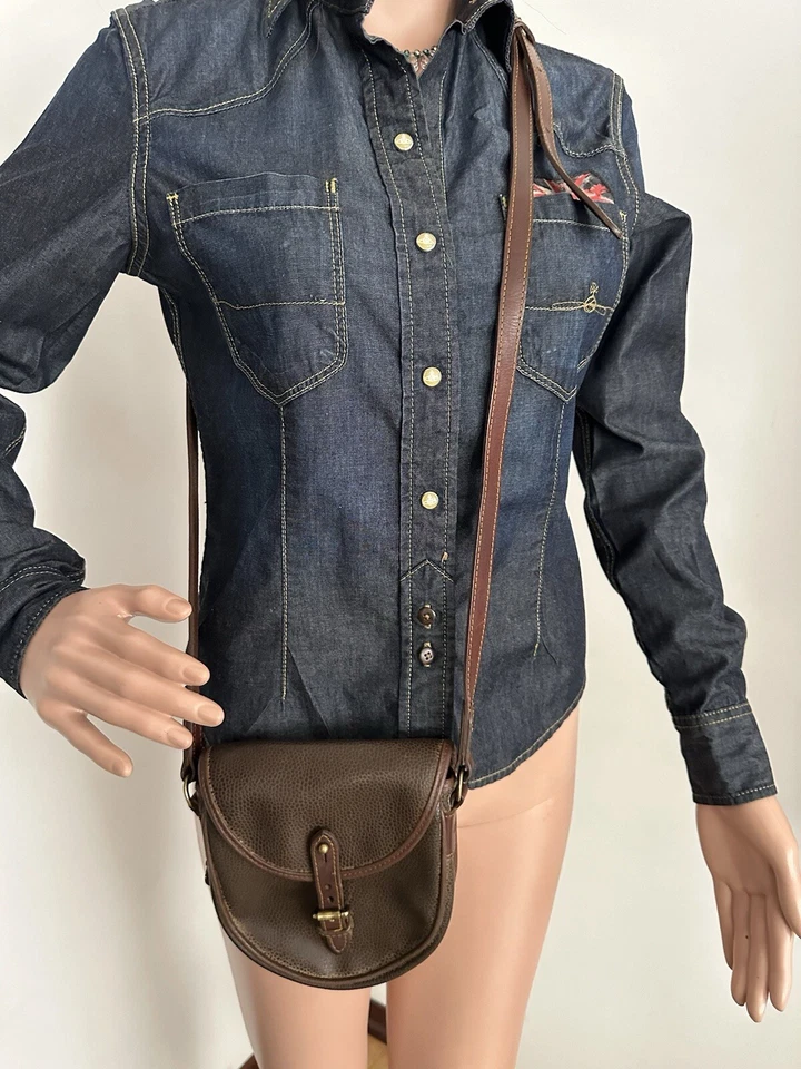 Bolso Bandolera Pequeño Vintage MULBERRY Grano Escocés Marrón Foto 4 de 4