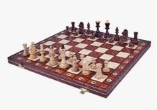 Brand New  Hand Crafted Senator Wooden Chess Set 42cm x 42cm Weighted Pieces