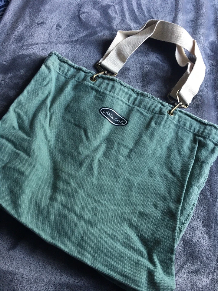 Bible Verse Tote Bag Green 100% Cotton  - Image 4 of 4