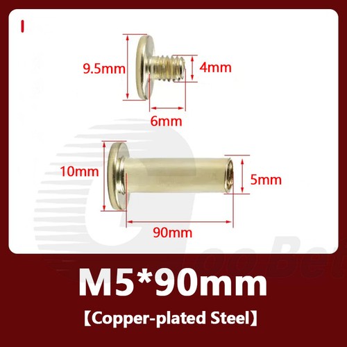 Flat Leather Belt Rivets Chicago Screws Studs Nail Head Binding Book 4mm - 160mm - Picture 127 of 153