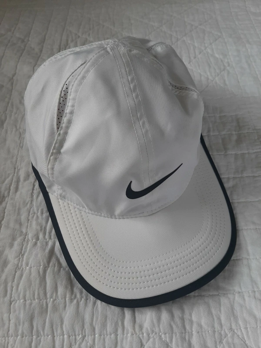 Profeet Verslagen nauwelijks Nike Dri-Fit Featherlight Hat White Baseball Cap Adjustable Running Tennis  | eBay