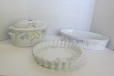 3 lot MIKASA STUDIO NOVA Gabriele oval baker-covered casserole-pie dish plate-NW