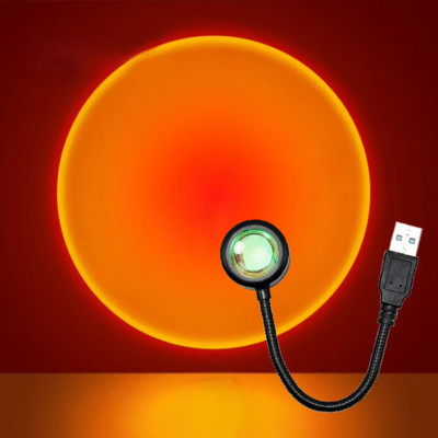 USB Sunset Lamp LED - Rainbow Neon Night Light, Projector for Bedroom Decor