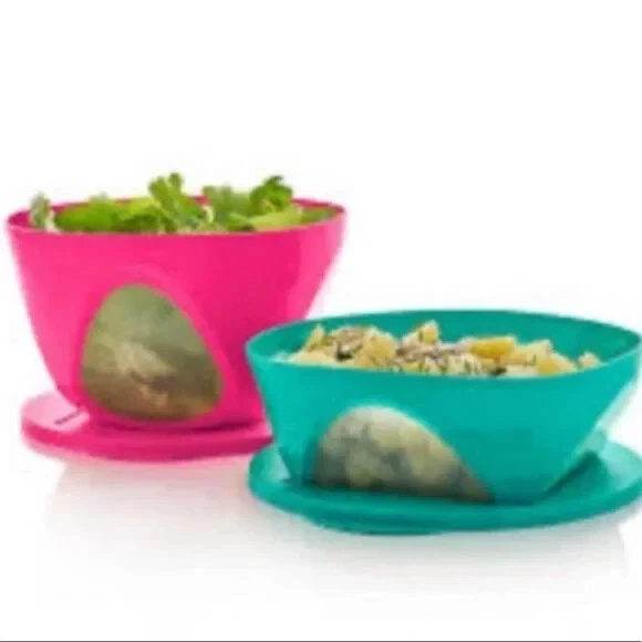 NEW Tupperware outdoor dining impressions bowl 10.5 Cup pink freeShip - Image 3 of 3