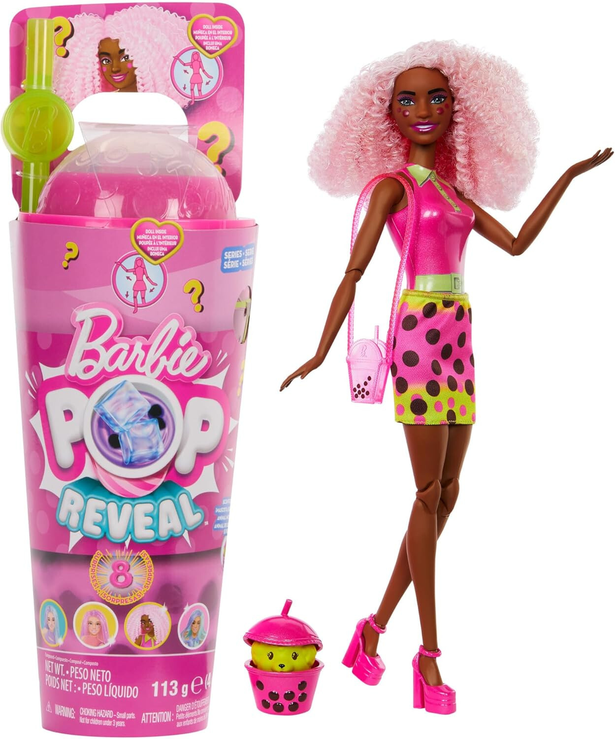 Barbie - Pop Reveal Serie Bubble Tea, bambola alla moda Berry Bliss