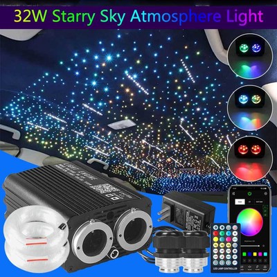 32W Car Headliner Twinkle/Meteor Star Light Kit Roof Ceiling Fiber Optic Light p