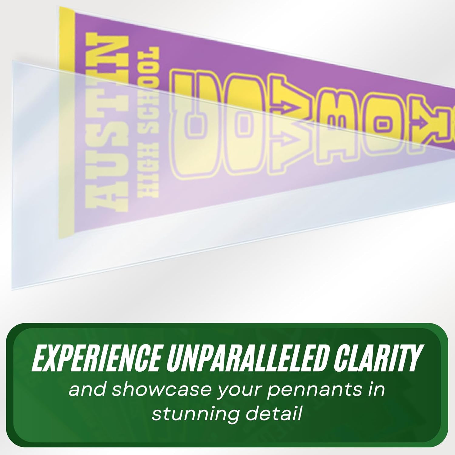 Hard Rigid Pennant Toploaders 12" X 30" Plastic Pennant Holders