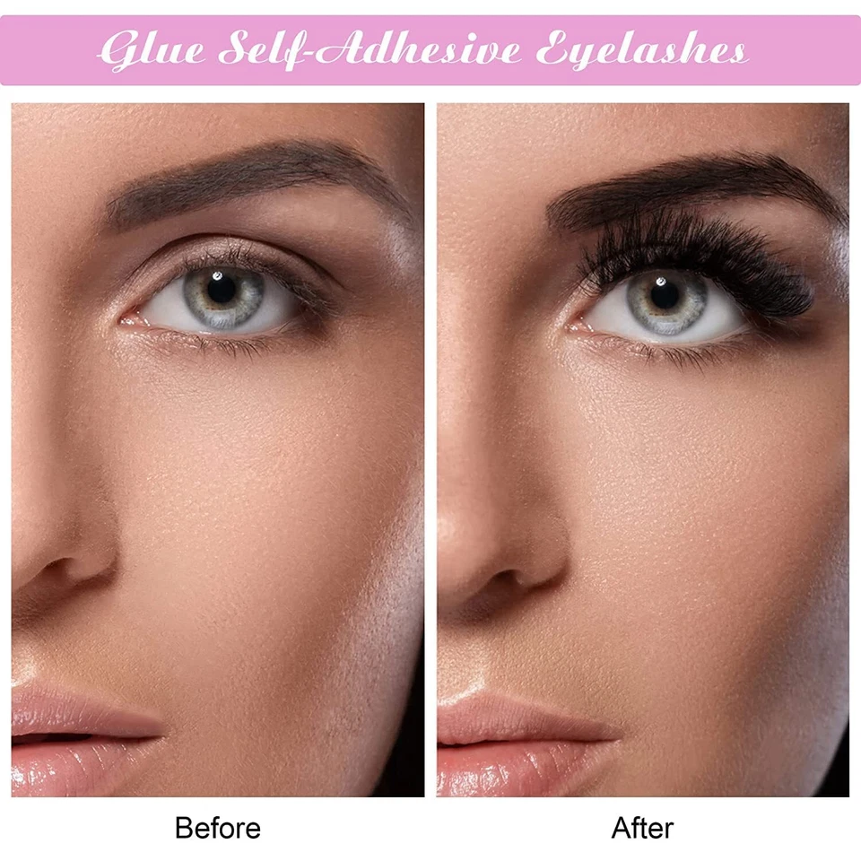 2 piezas pestañas postizas 3D reutilizables autoadhesivas visón natural sin pegamento Foto 4 de 4