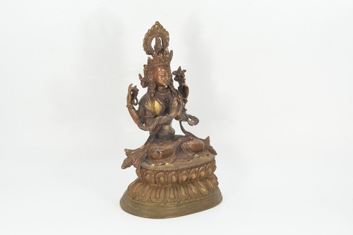 Bronze Antique Chenrezig Handmade Bodhisattva Buddha Avalokiteshvara sculpture - Picture 5 of 7