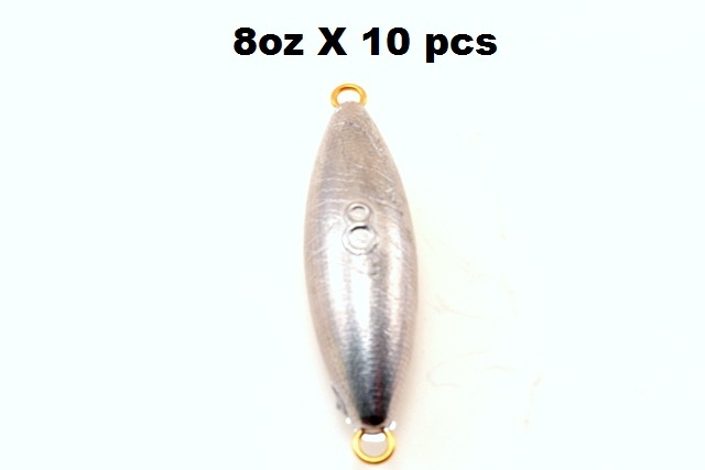 8oz Inline Trolling Torpedo Fishing Sinker 10 Pieces - Main Image