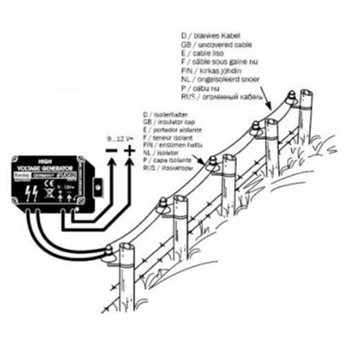 Generator 12V  Mini Weidezaun Hochspannungsgenerator Elektroschock KEMO M062 - Bild 4 von 5