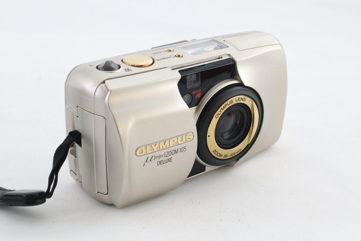 OLYMPUS μ mju zoom105 deluxe F-10 OLYMPUS μ [mju:] ZOOM 105 DELUXE Point & Shoot Film Camera