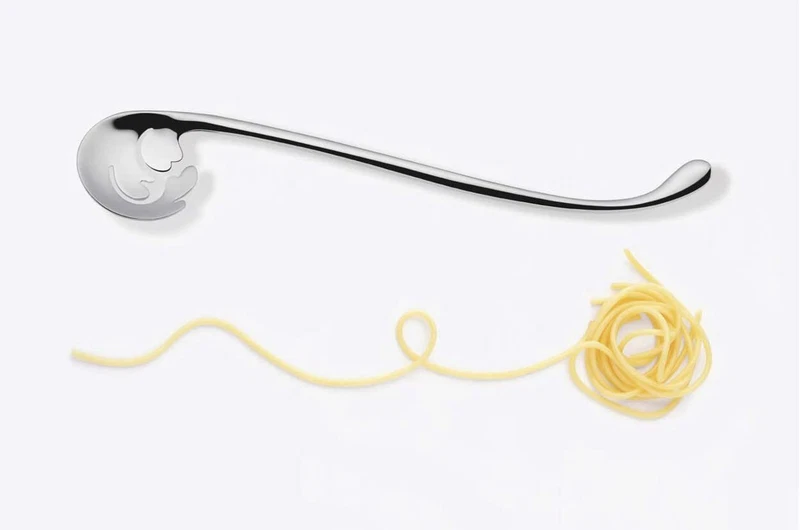 Assaggia Pasta Alessi MMI31 Vabene in Acciaio Inox 18/10 Lucido - Pasta Tester, fotografia 3 di 7