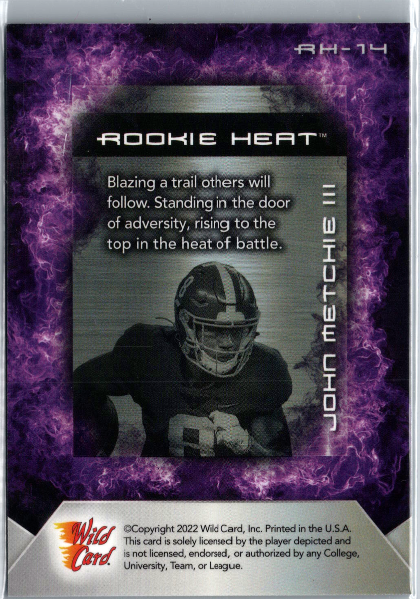 2022 Wild Card MATTE Heat Chase Purple - Flames /15 John Metchie
