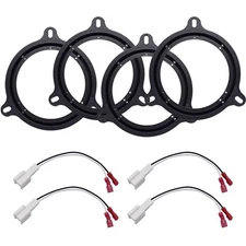 4PCS For Nissan Altima Infiniti 6.5" Door Speaker Adapter Bracket Ring W/Harness