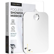 HONEYBULL Fogless Shower Mirror for Shaving Anti-Fog Acrylic Mirror with