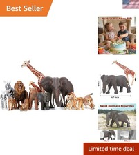 Realistic Safari Animals 14-Piece Toy Set - Fun Learning for Little Explorers