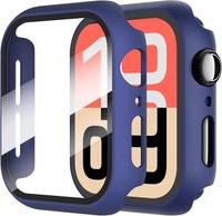 HüLle FüR Apple Watch 44Mm Hartglas SchutzhüLle UltradüNn Rundum Schutz Blau