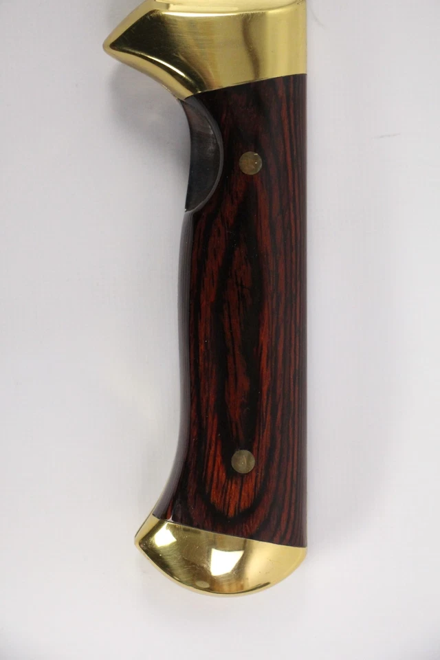 Cuchillo de hoja fija plegable Bowie Linerlock Muela 93150 con mango de madera Foto 4 de 4