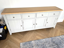 Cotswold Company Dove Grey Sideboard Oak Top 4 Drawers 4 Shaker Doors.