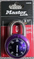 Master Lock Combination Padlock 1530DCM Purple Locker School Bike New Sealed 