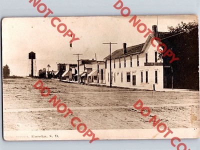 c1913 Street View EUREKA South Dakota SD McPherson County RPPC Real Photo
