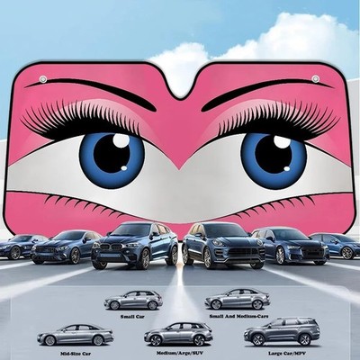 Big Eyes Car Windshield Sun Shade Foldable Sunshade Front Window Cover Sun Visor