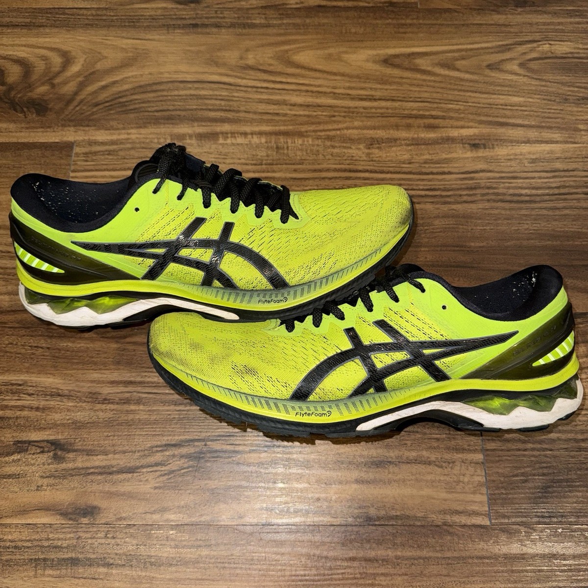 ヒデカズ ASICS GEL Kayano 27 Lime Zest High Visibility Neon Men's Size 13