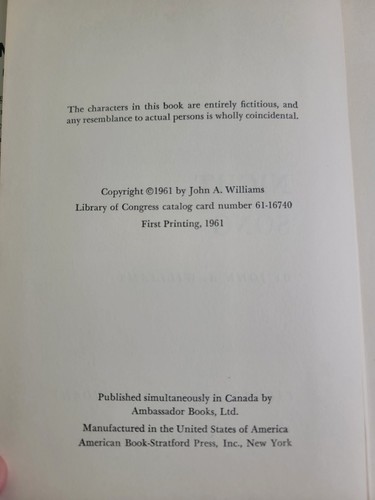 John A WILLIAMS Night Song FIRST EDITION 1961 Free Shipping - Foto 8 di 13