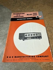 Original B&K Transistor P.A. Amplifier Model 3000 6000 Instruction Manual Specs!