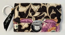 Vera Bradley Mini Wallet ID Badge Card Case Holder Keychain Suzani Floral