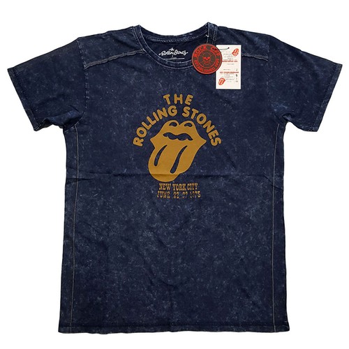 Herren Rolling Stones NYC '75 Snow Wash Tee Vintage T-Shirt XX-Large Navy