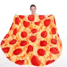 Pepperoni Pizza Blanket 71 Inches Realistic Throw Funny Gift Red 285 GSM