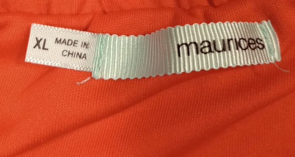 Falda para mujer Maurices XL naranja a rayas blanca maxi acampanada Foto 4 de 4