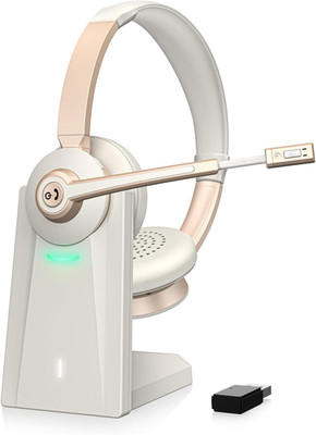 Wireless Headset with Microphone, Bluetooth Headset with Mic AI Noise Canceling