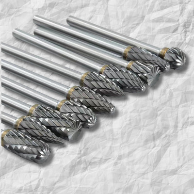 Tungsten Carbide Rotary Burr Bit Set 1/8'' Cutting Carving Burrs for Dremel Tool