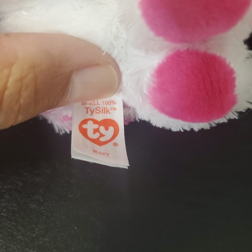 Peluche Ty Beanie Boos 2023 RORY el Día de San Valentín Perro Rosa Manchado 6" - Imagen 8 de 10