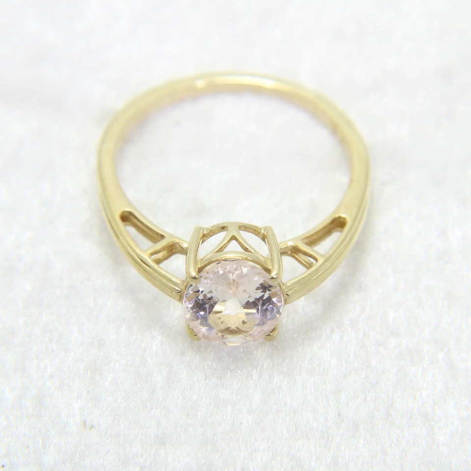 Кольцо из золота 9 карат с морганитом размер 9 - R 1/2 - Изображение 3 из 4